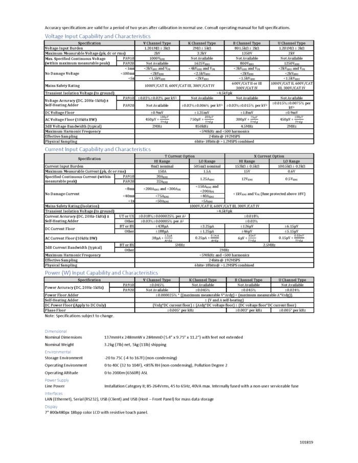 PA920 Ultra High Accuracy Multi-Channel Harmonic Power Analyzer | Vitrek