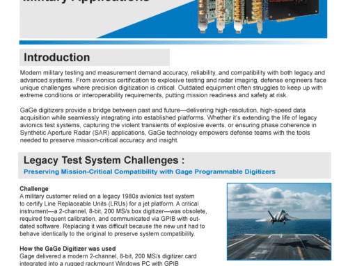 Did You Know?  GaGe Digitizers in Military Applications