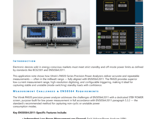 Ultra-Low Standby Power Testing Made Simple with Vitrek Power Analyzers and EN50564:2011